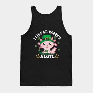 Axolotl St. Patrick´s Day I Like St. Paddy´s Alotl Cute Boys Girls Tank Top